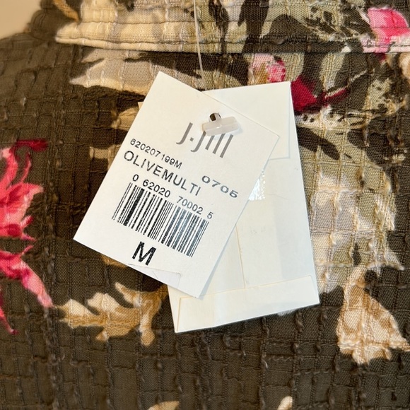 J. Jill Olive Floral Textured Jacket - Picture 5 of 11